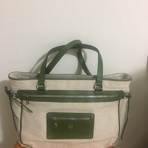 Knomo Laurel Cream and Green Laptop bag.